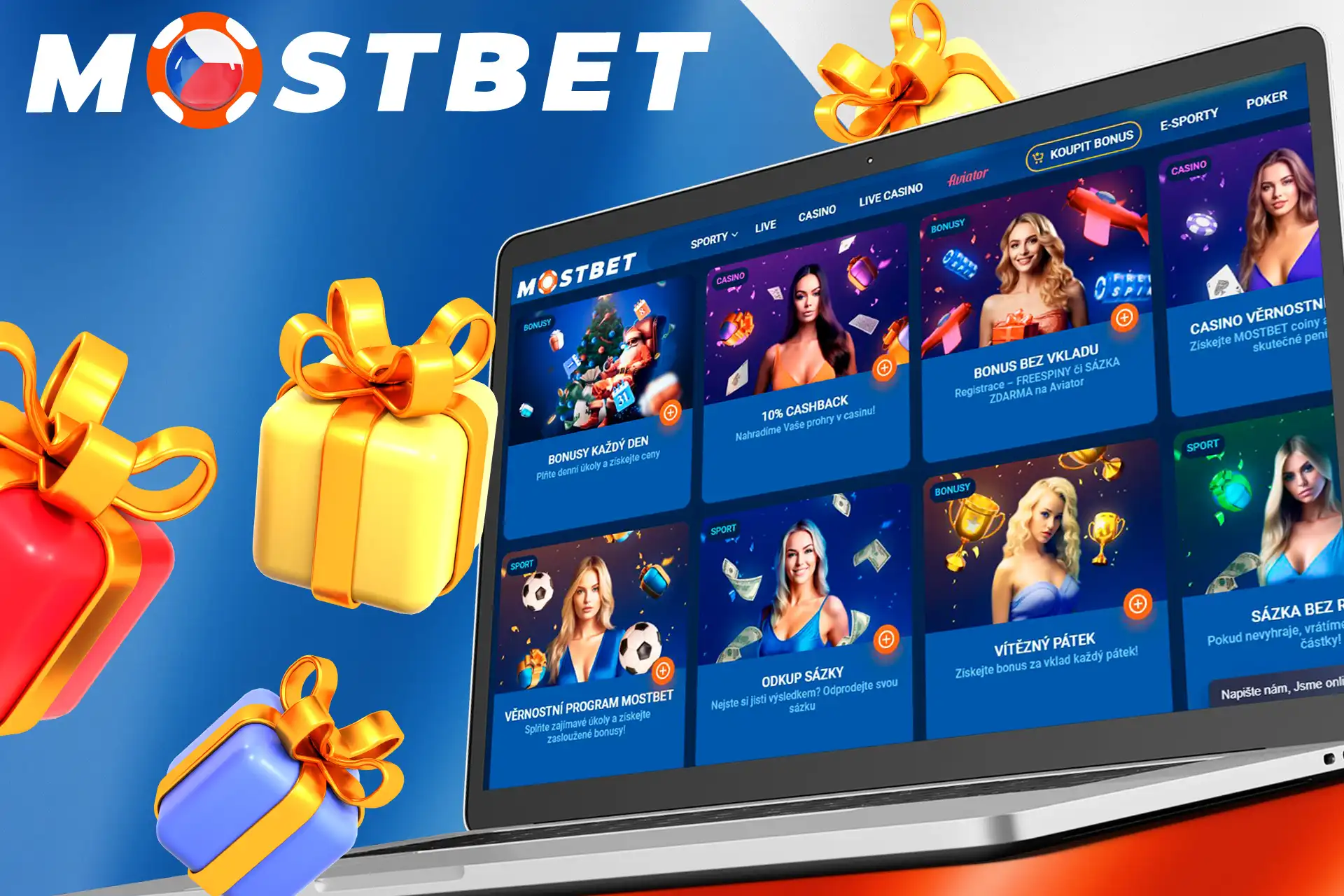 Podívejte se na bonusové nabídky Mostbet